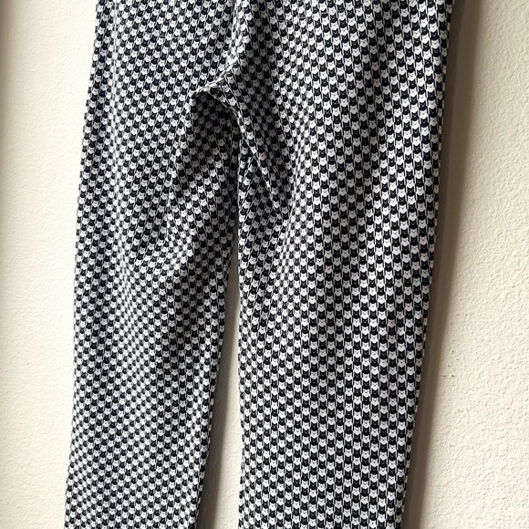 Betabrand Catstooth Chino Herringbone Pants High Waist Black White Cat Sz SL - Picture 12 of 16